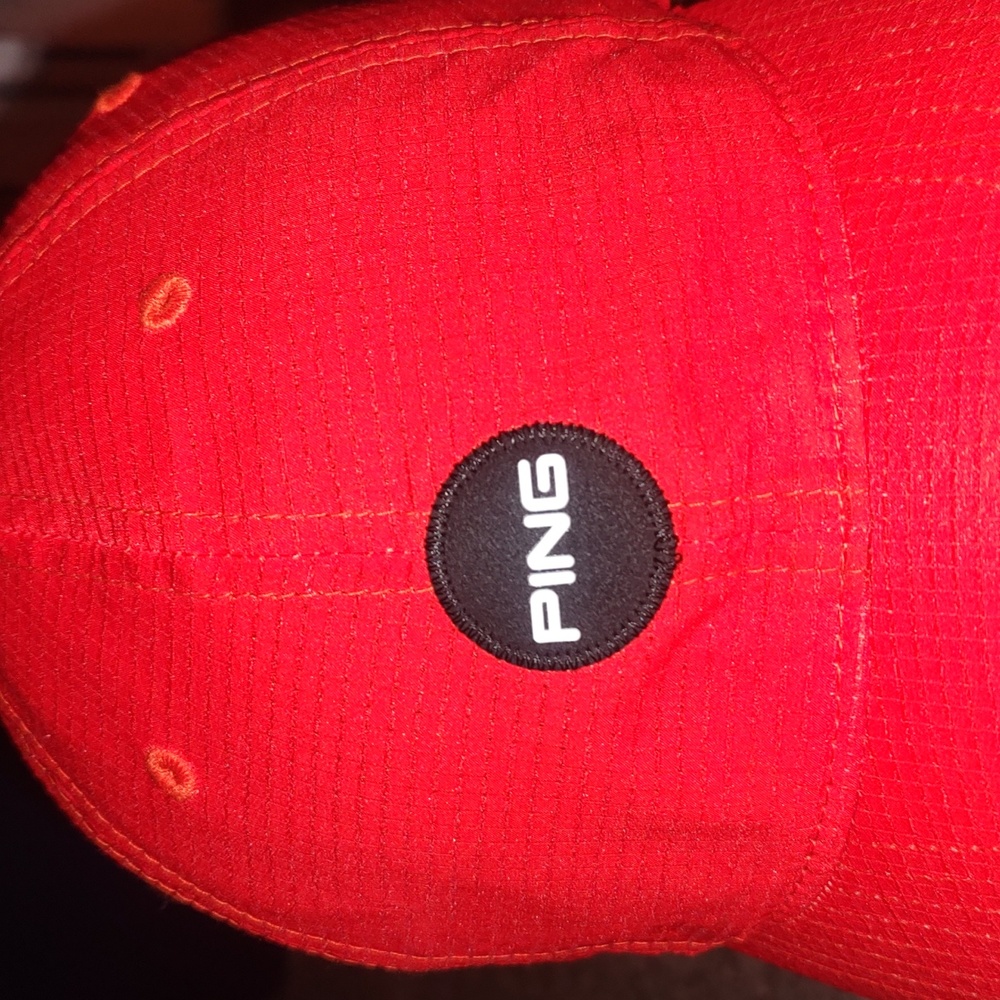 Ping Stitched Patch Red Golf Runner Strapback Hat… - image 2